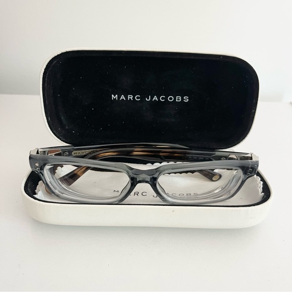 Marc Jacobs Translucent Gray Eyeless Frames Only w White Hardcase Read Notes - Picture 2 of 11